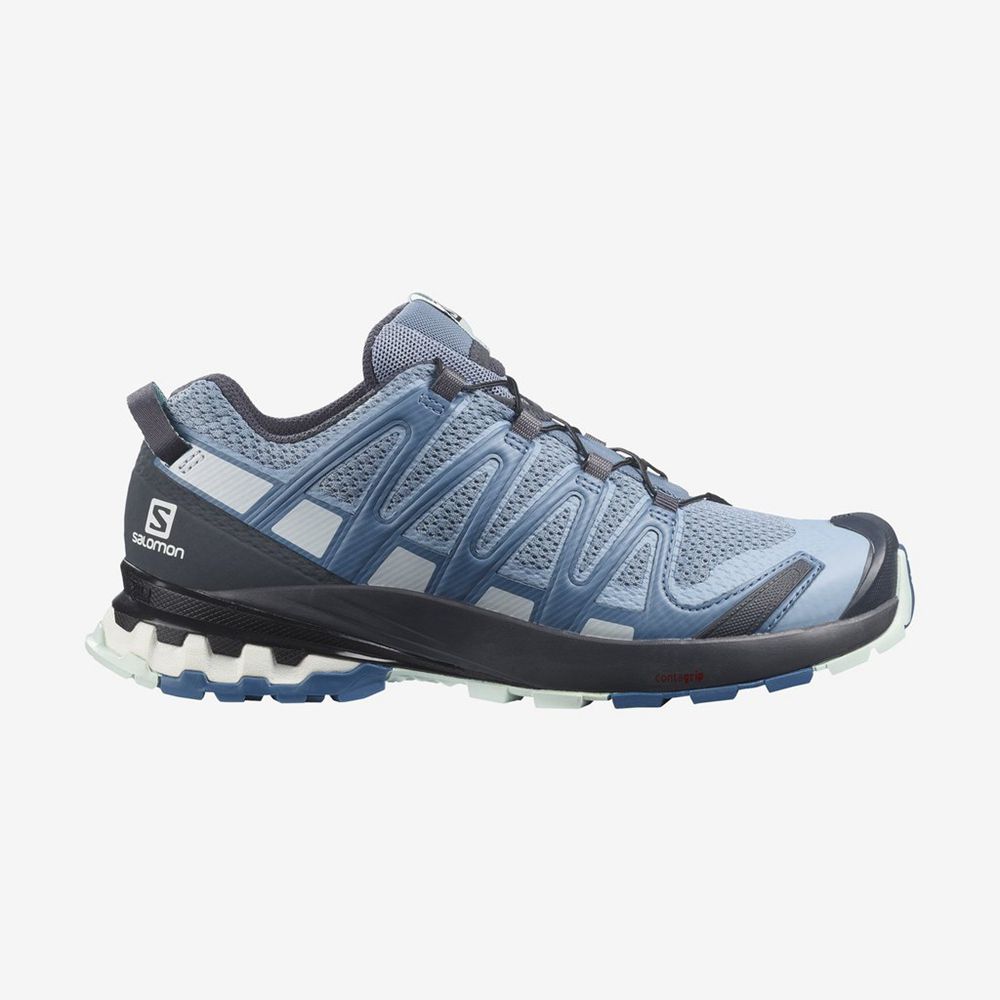Salomon Israel XA PRO 3D V8 - Womens Hiking Shoes - Blue (NFHV-96478)